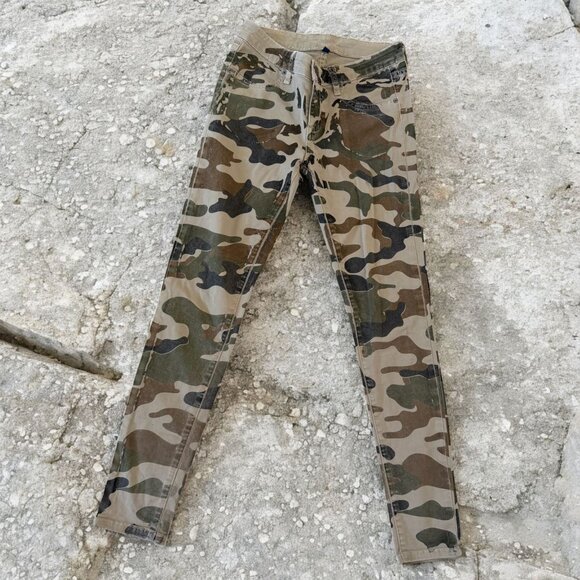 CARMAR Green Camo Print Skinny Jeans Size 27 - Picture 1 of 10
